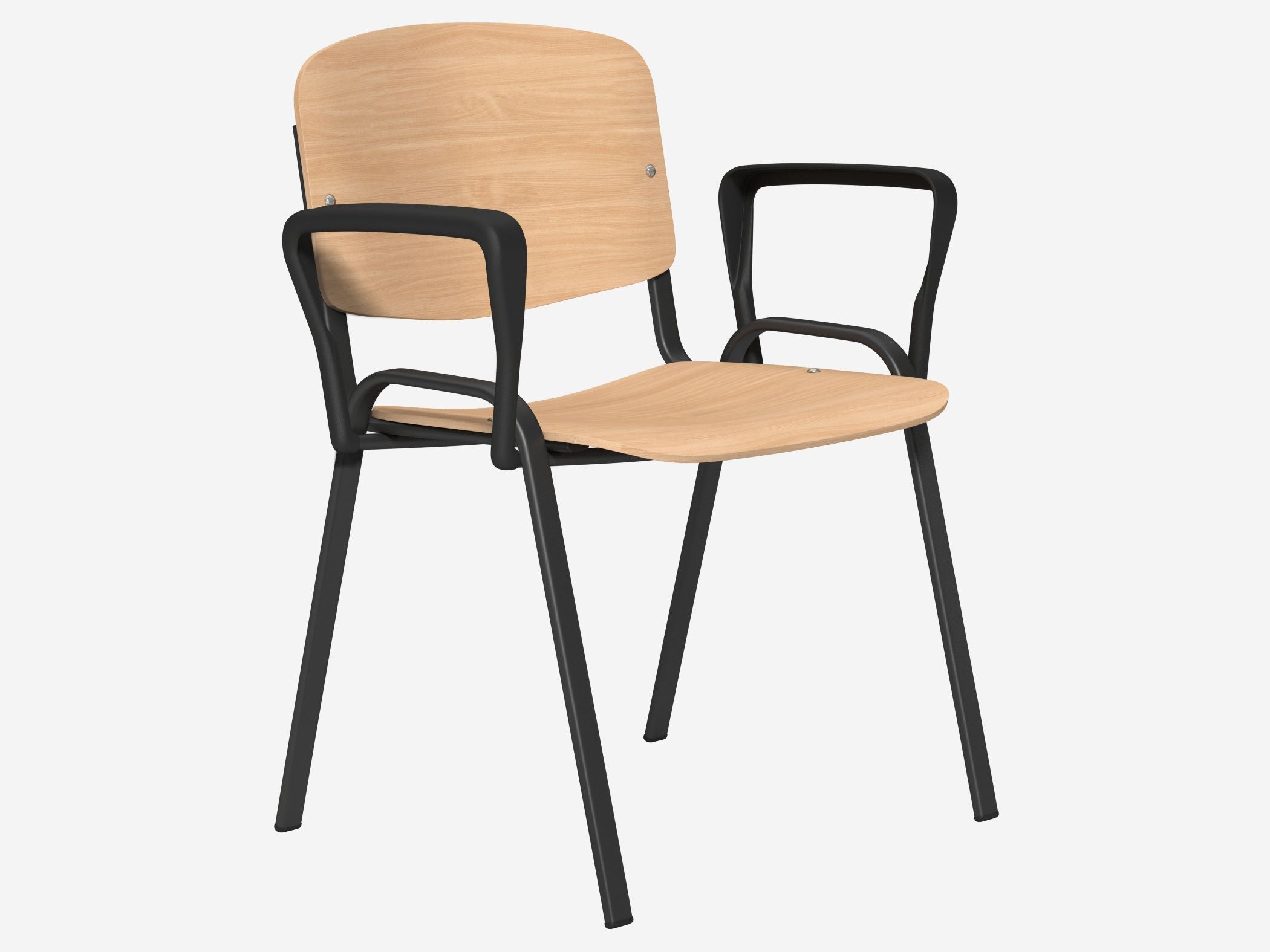 OI Series Beech Wood Chair, Black Frame