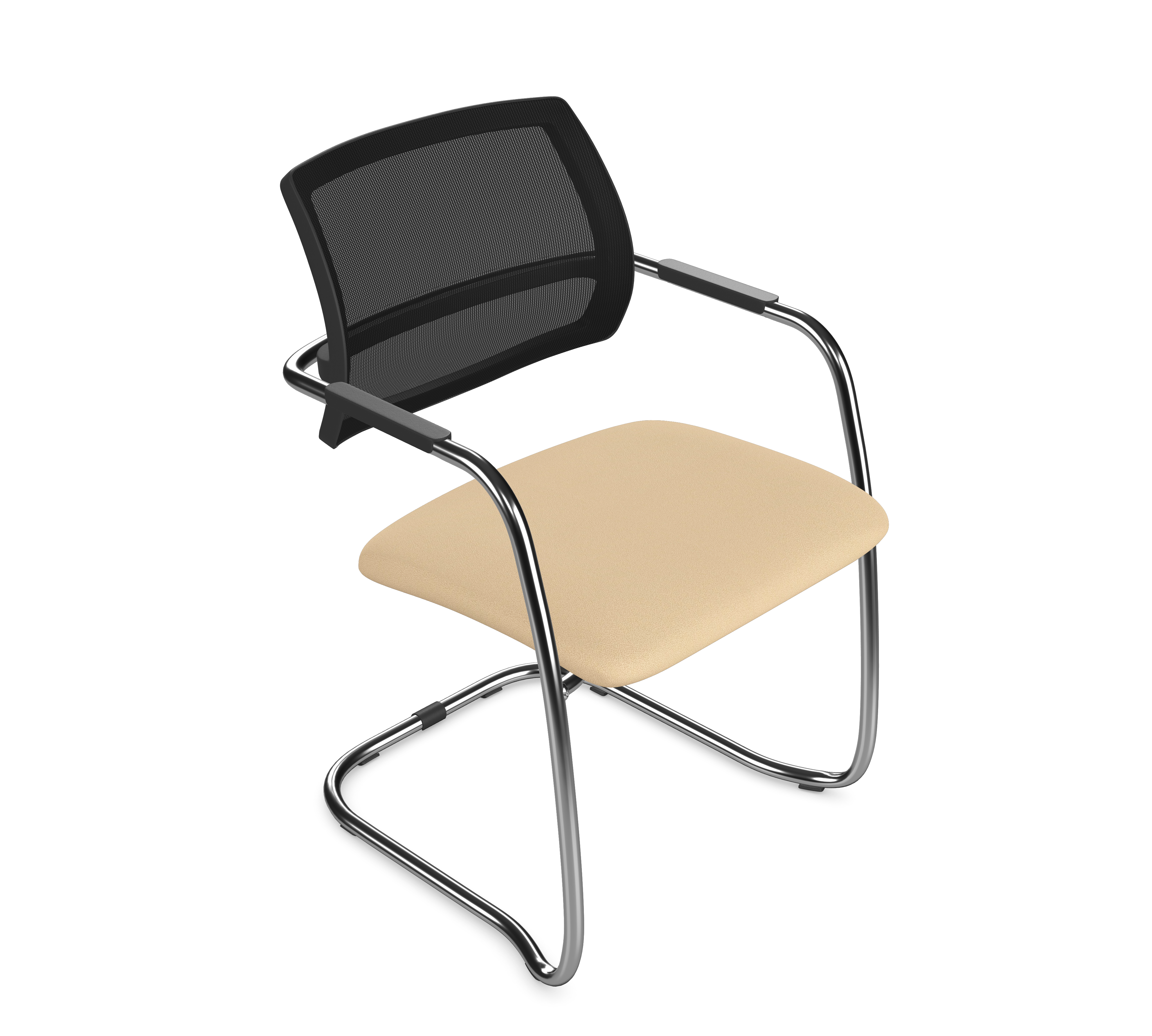 OQ Series Mid Mesh Backrest Stacking Chair, Chrome Frame