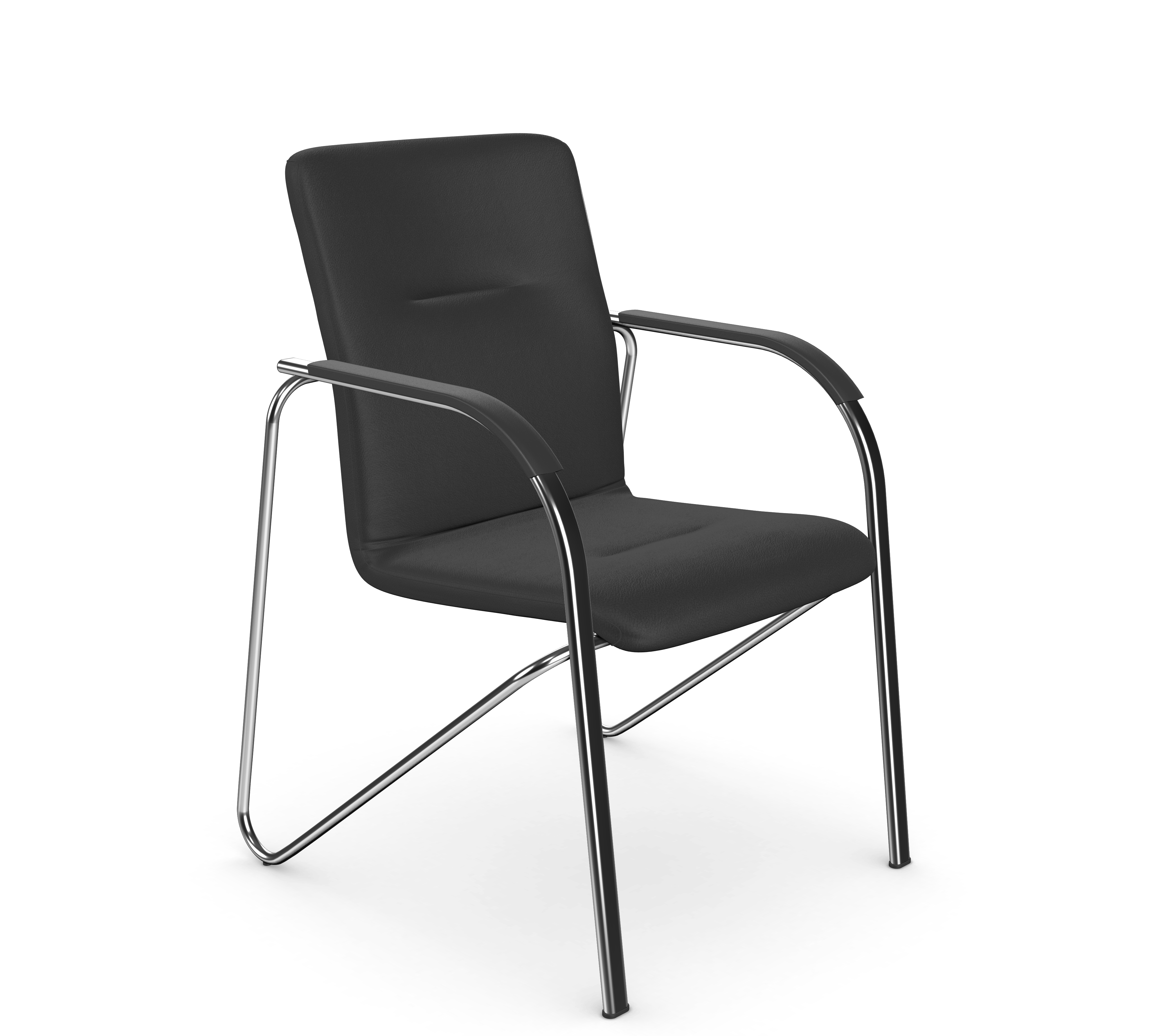 SANDY Series Chair, Chrome Frame, Black Arms