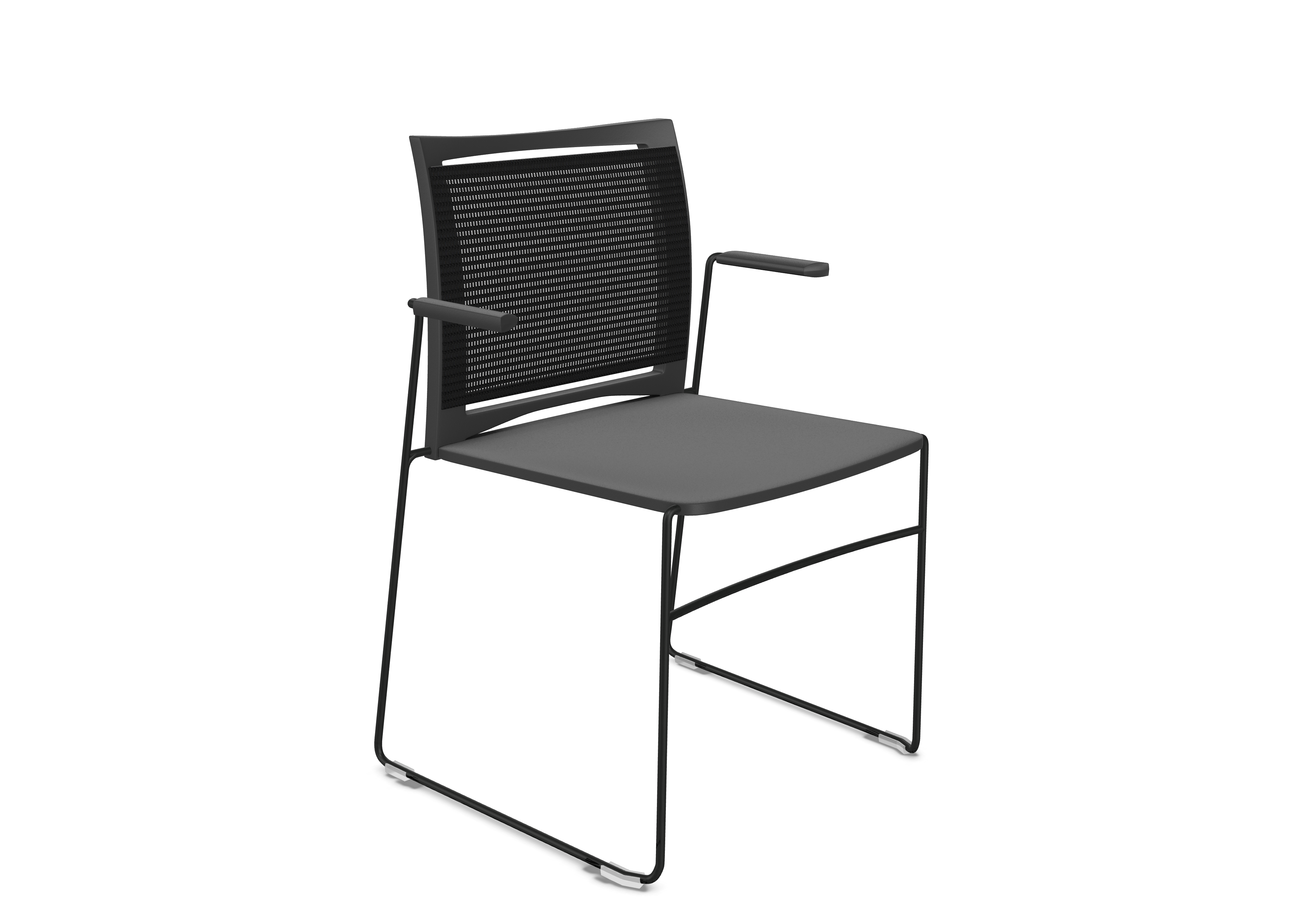 Ariz Plastic Seat with Armrest and Mesh Backrest Chair - Model 555V