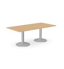 Kito Rectangular Meeting Table, Double Cylinder Leg Base