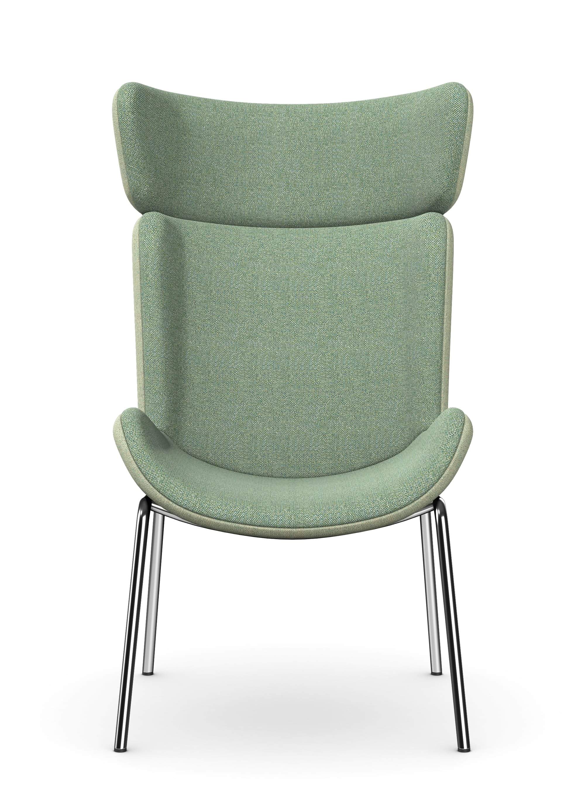 HARPA - Wingback Chair, 4 Metal Legs
