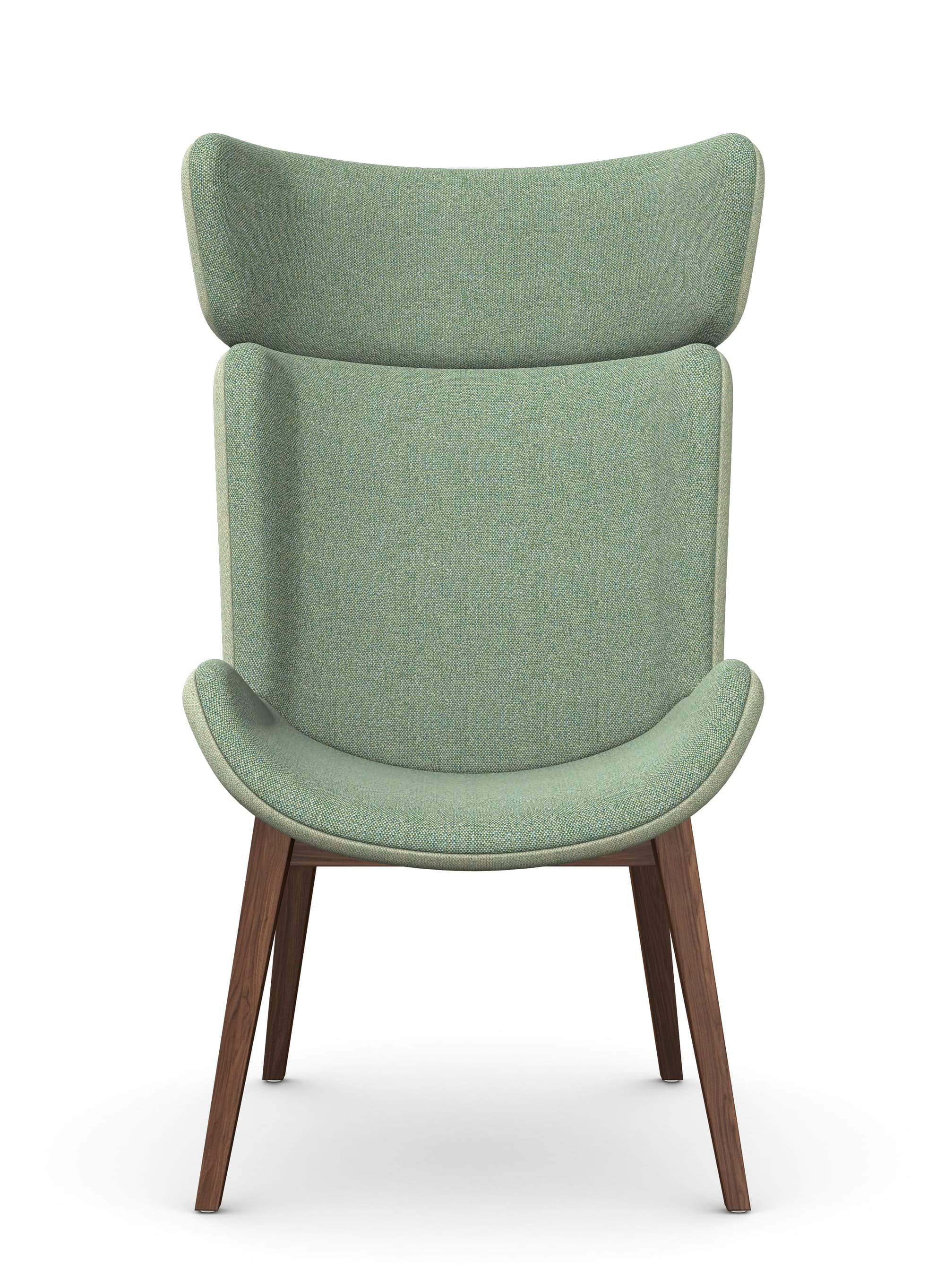 HARPA - Wingback Chair, 4 Wooden Legs