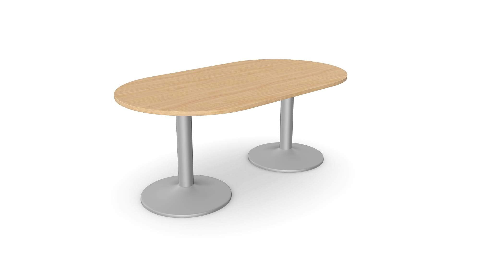 Kito Oval Meeting Table, Double Cylinder Leg Base