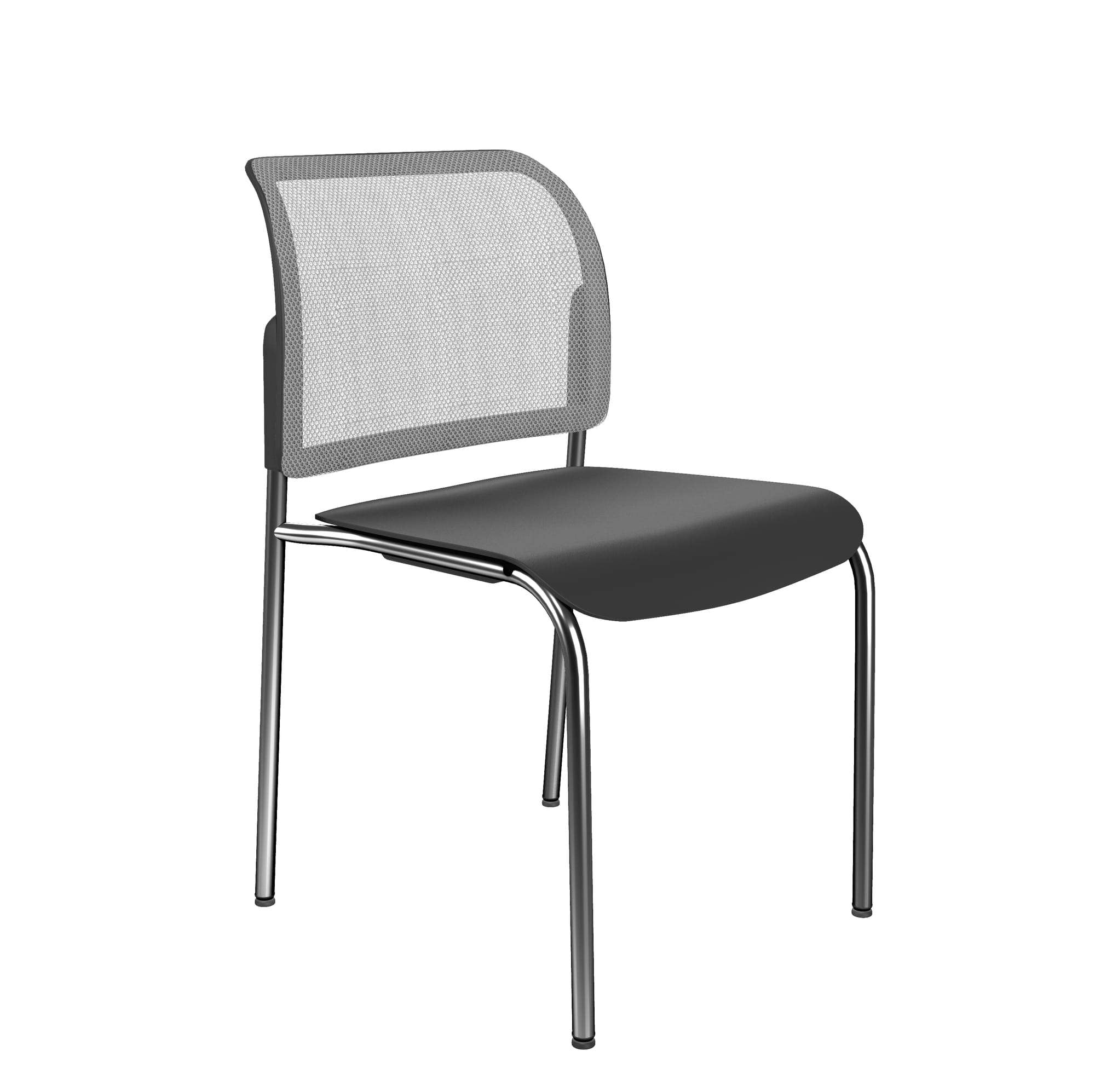 Bit Plastic Seat and Mesh Backrest Chair, 4-Legged Frame - Model 555H