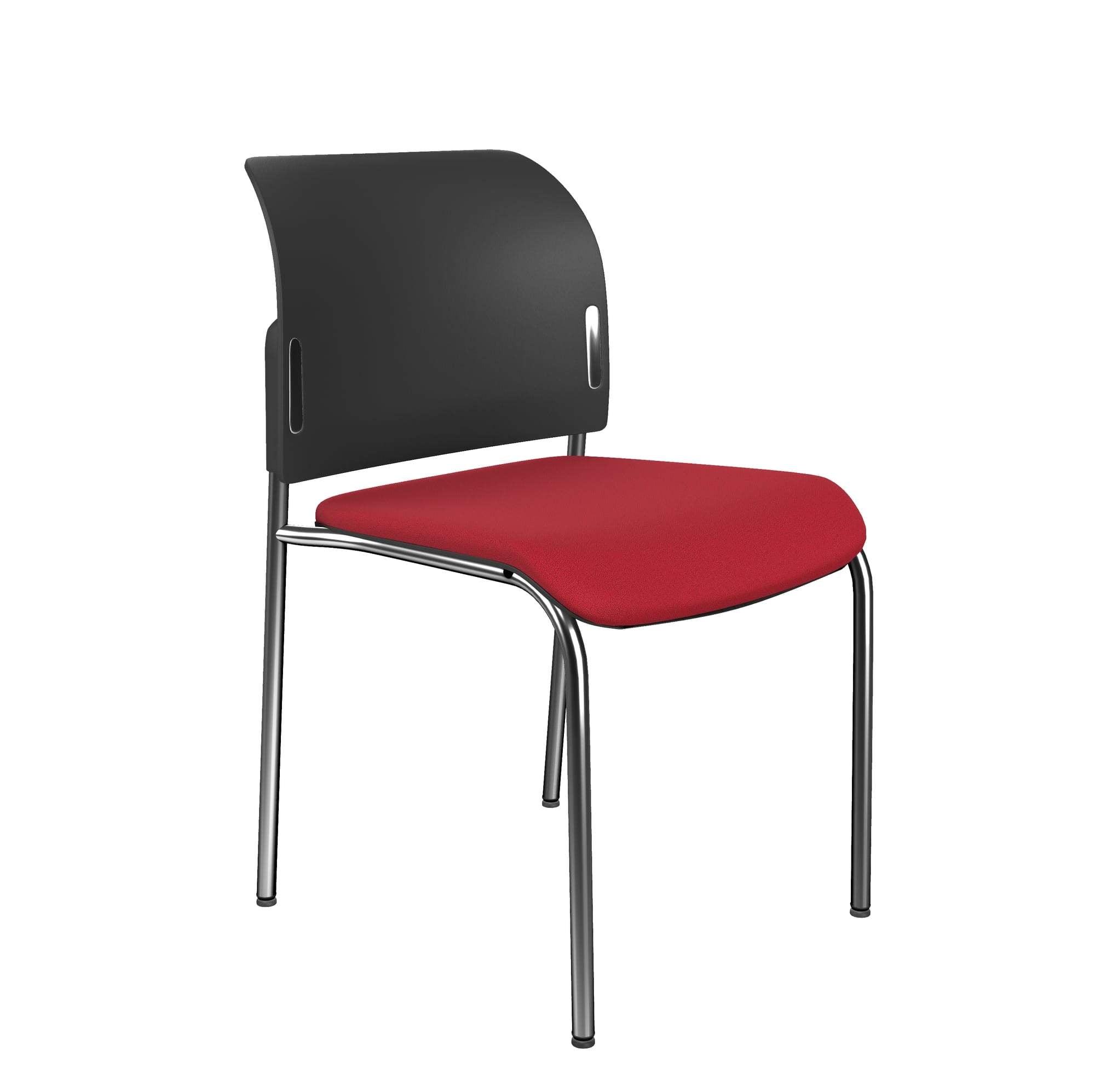 Bit Upholstered Seat and Plastic Backrest Chair, 4-Legged Frame - Model 560H