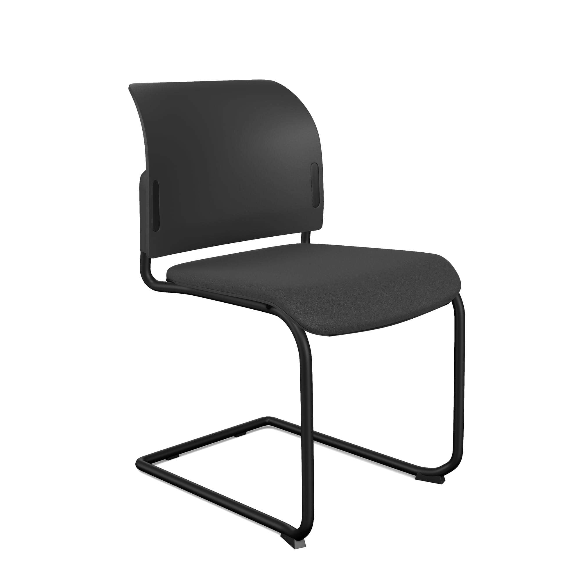 Bit Upholstered Seat and Plastic Backrest Chair, Cantilever Frame - Model 560V