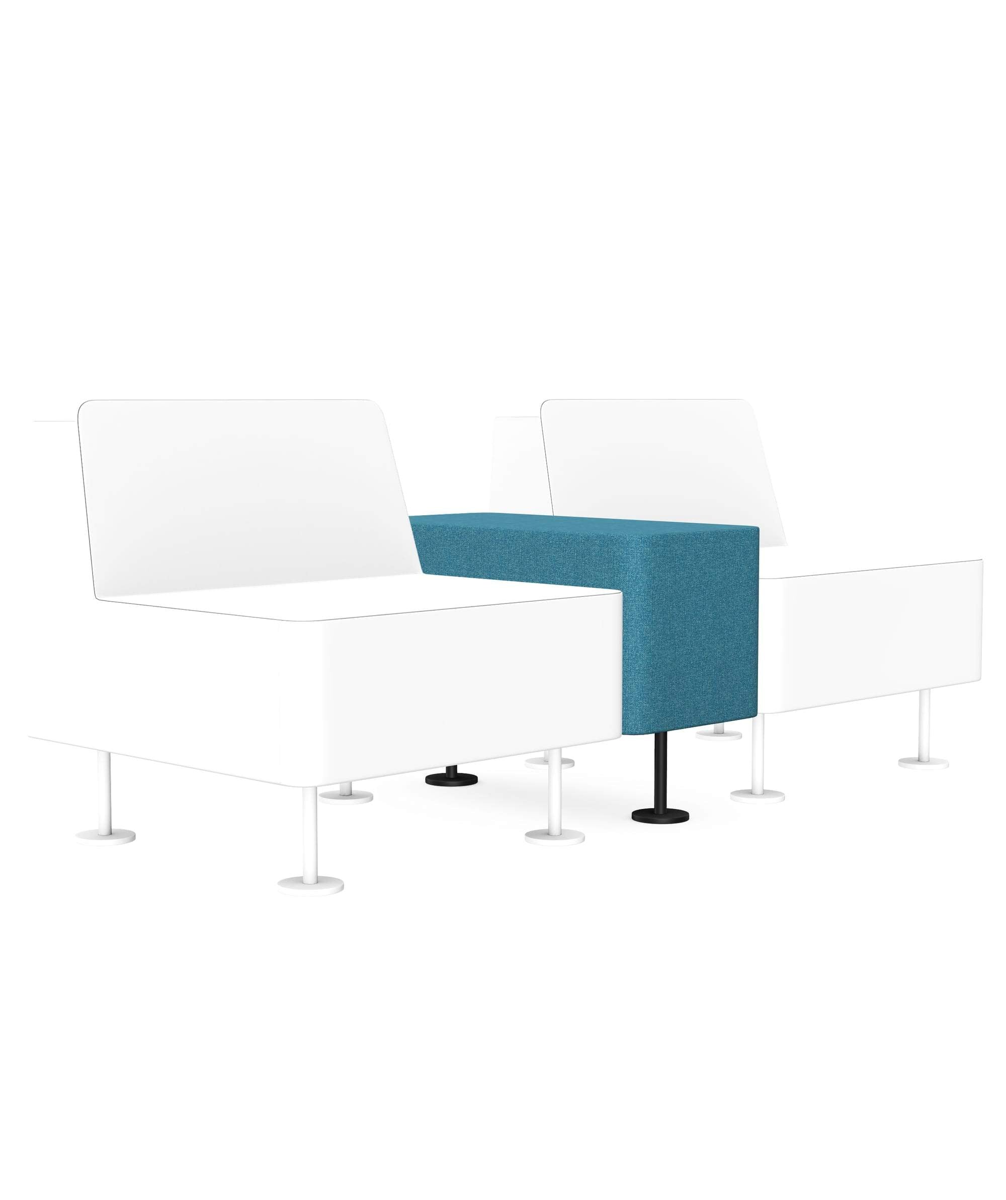Wall In Rectangular Armrest Pouffe with Legs - Model P4