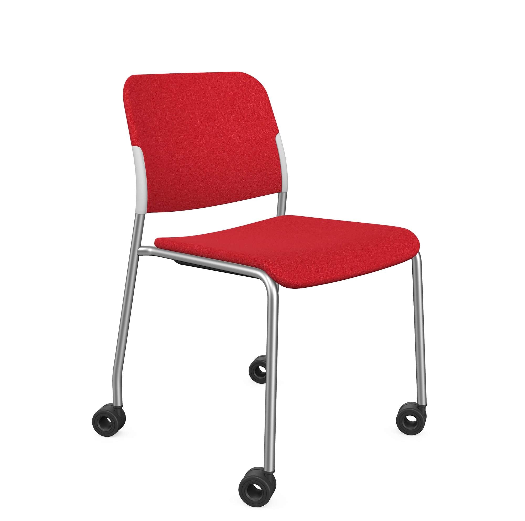 Zoo Upholstered Seat and Backrest Chair, 4-Legged Frame on Castors - Model 500HC