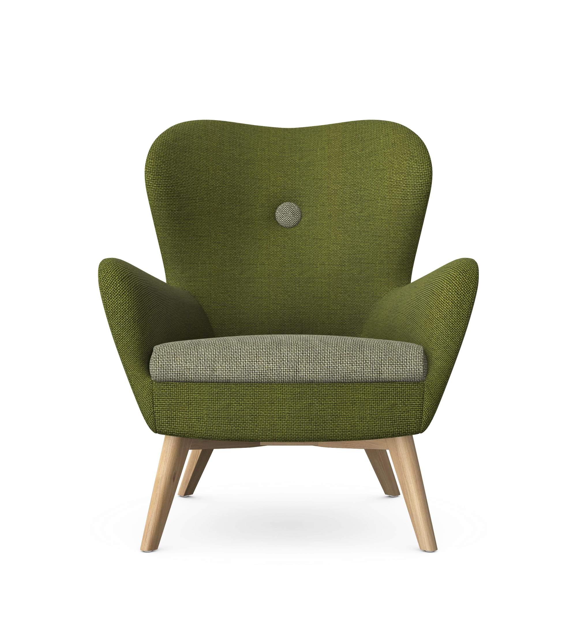 RUBI - Lounge Chair, 4 Wooden Legs