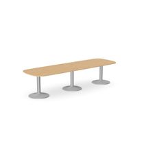 Kito Oval Meeting Table, Triple Cylinder Leg Base