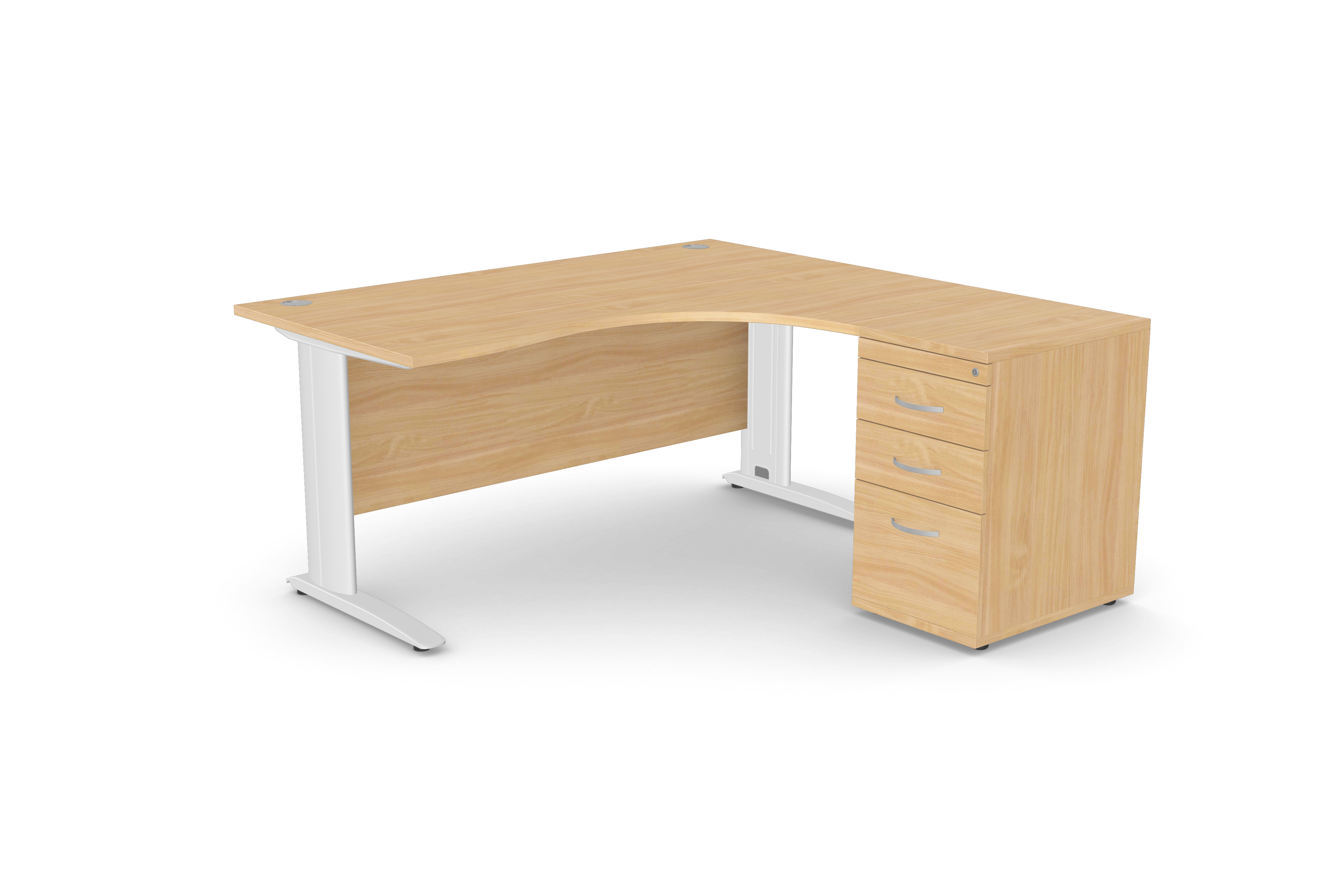 Komo Crescent Desk with Pedestal