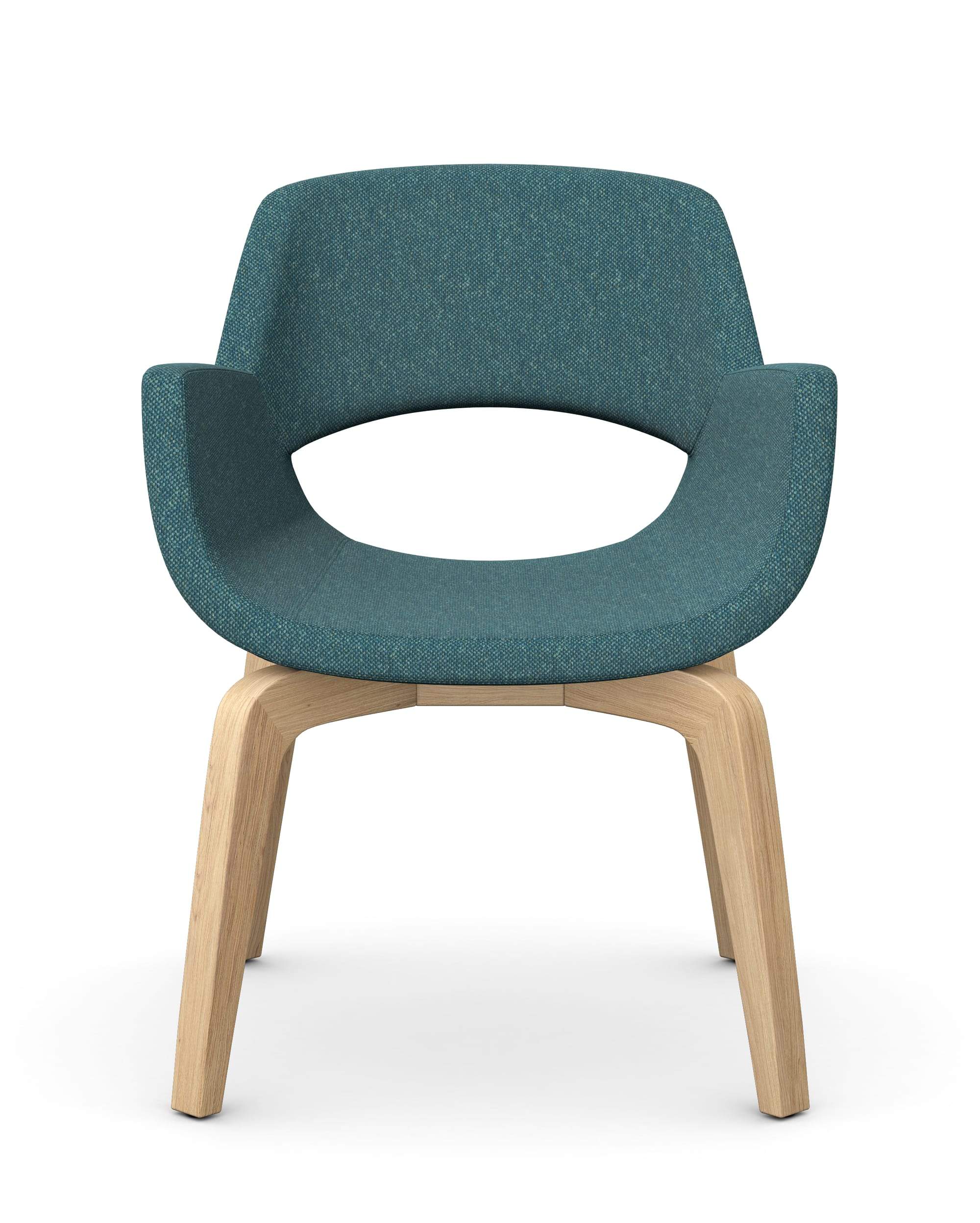 FIELDER - Chair, Curved Wooden Legs
