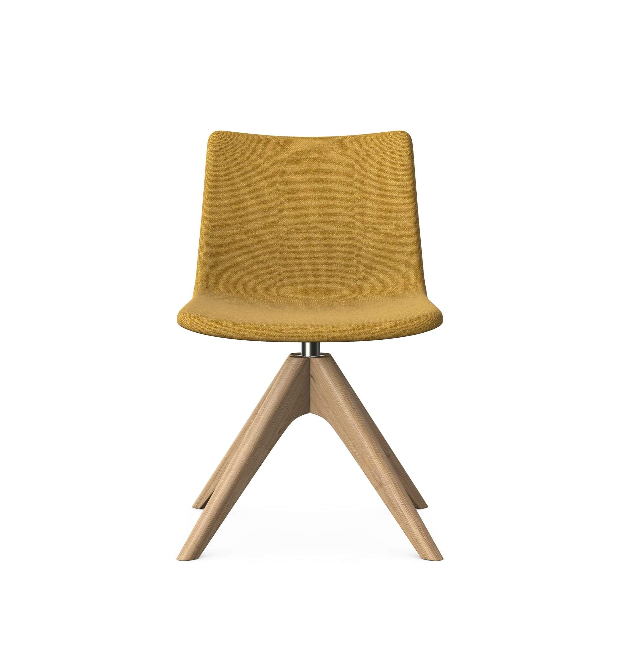 PRIME - Large Upholstered Chair, Pyramidal Wooden Base