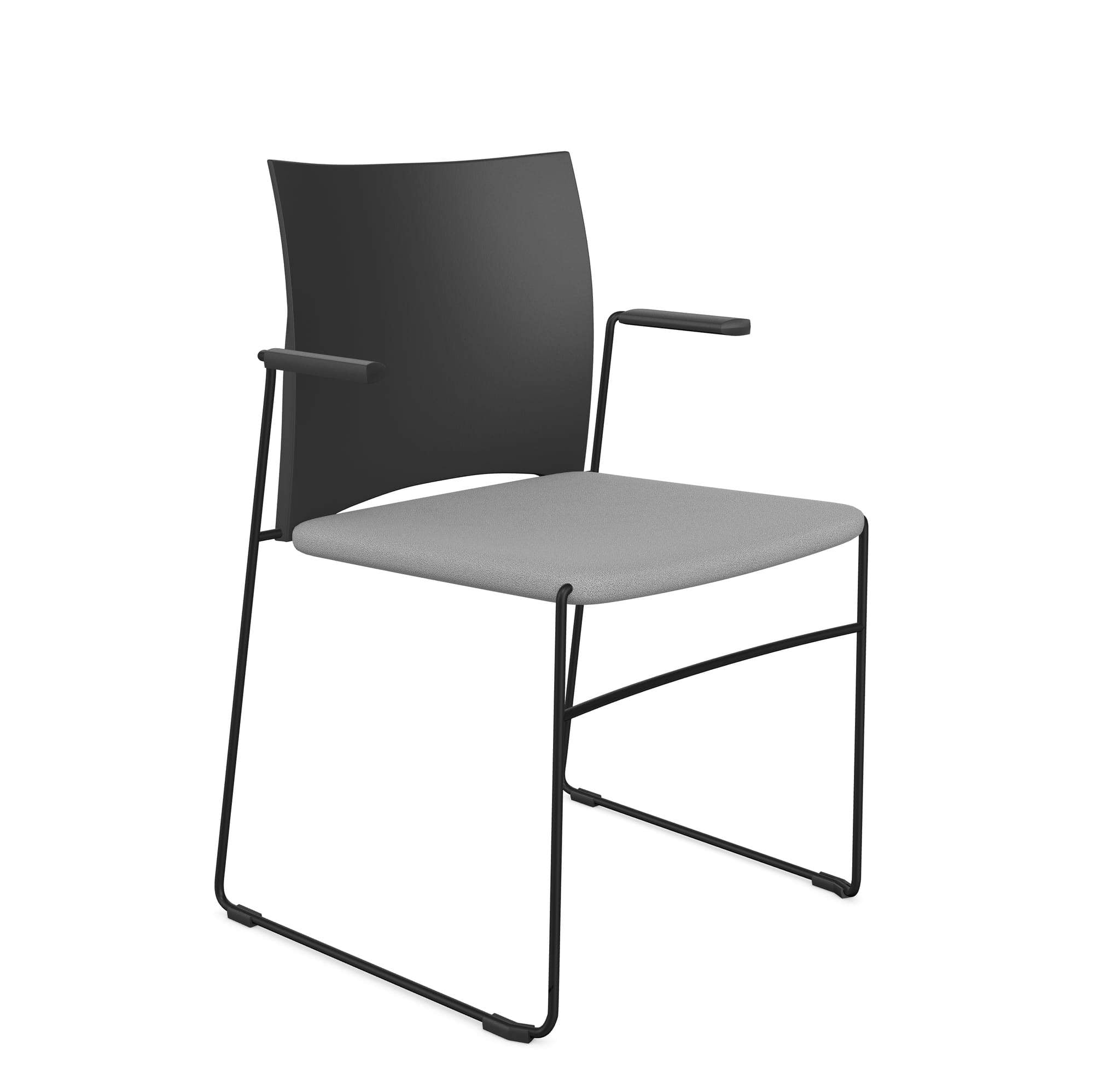 Ariz Upholstered Seat with Armrest and Plastic Backrest Chair - Model 560V