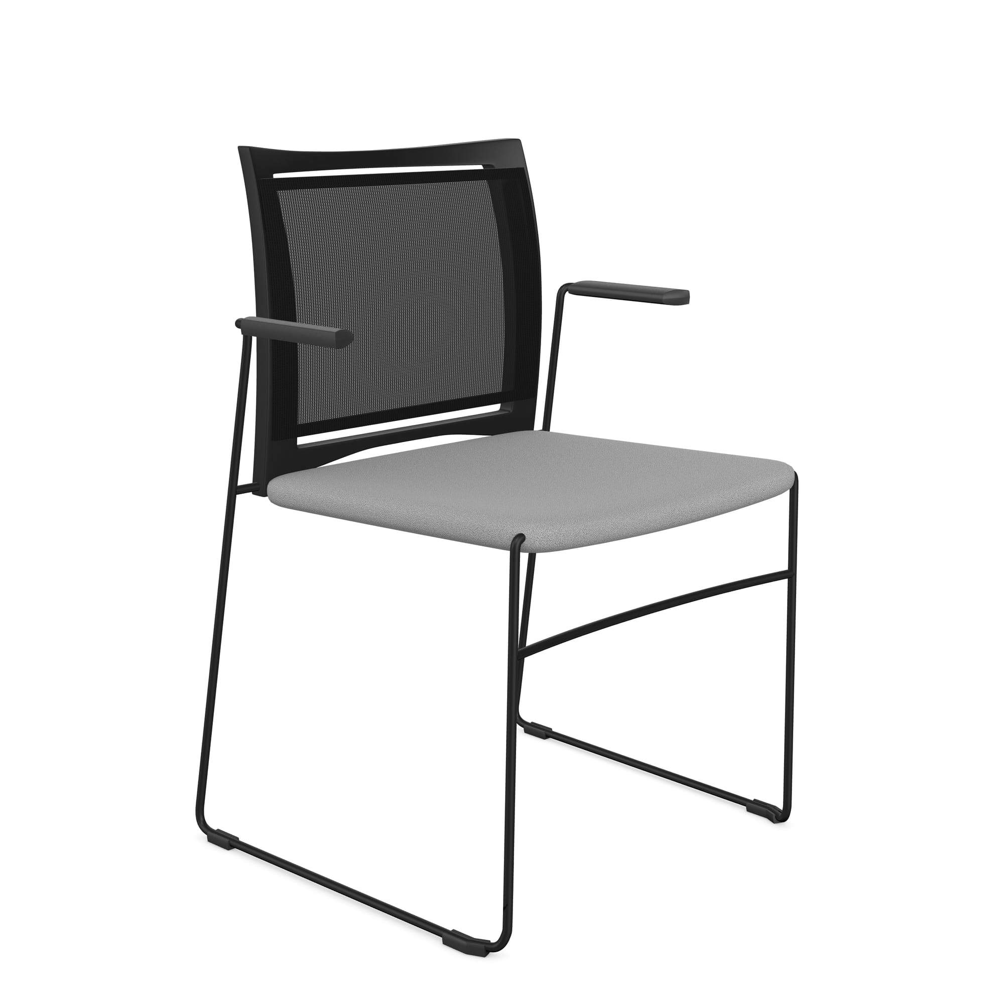 Ariz Upholstered Seat with Armrest and Mesh Backrest Chair - Model 575V