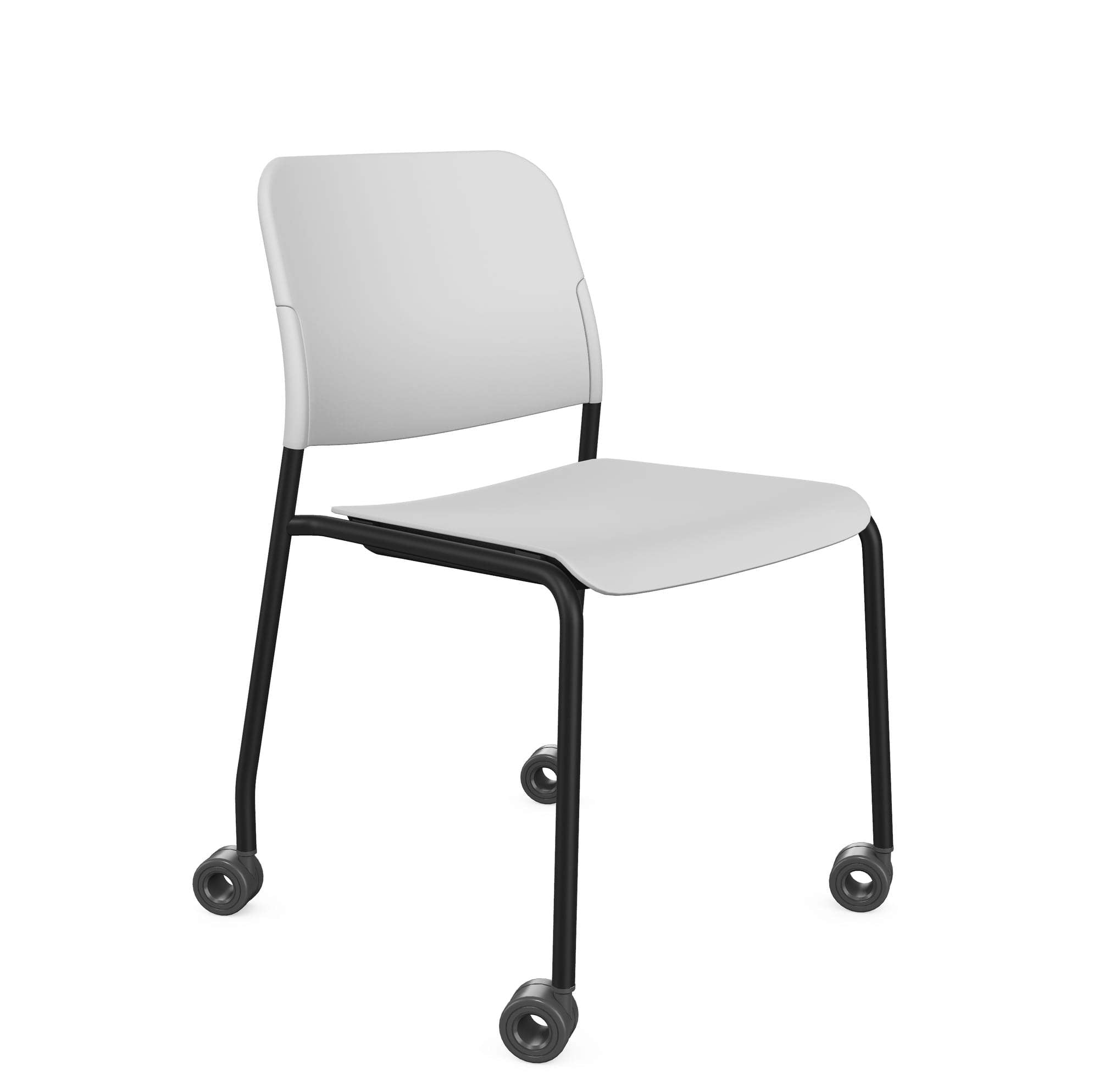 Zoo Plastic Seat and Backrest Chair, 4-Legged Frame on Castors - Model 522HC