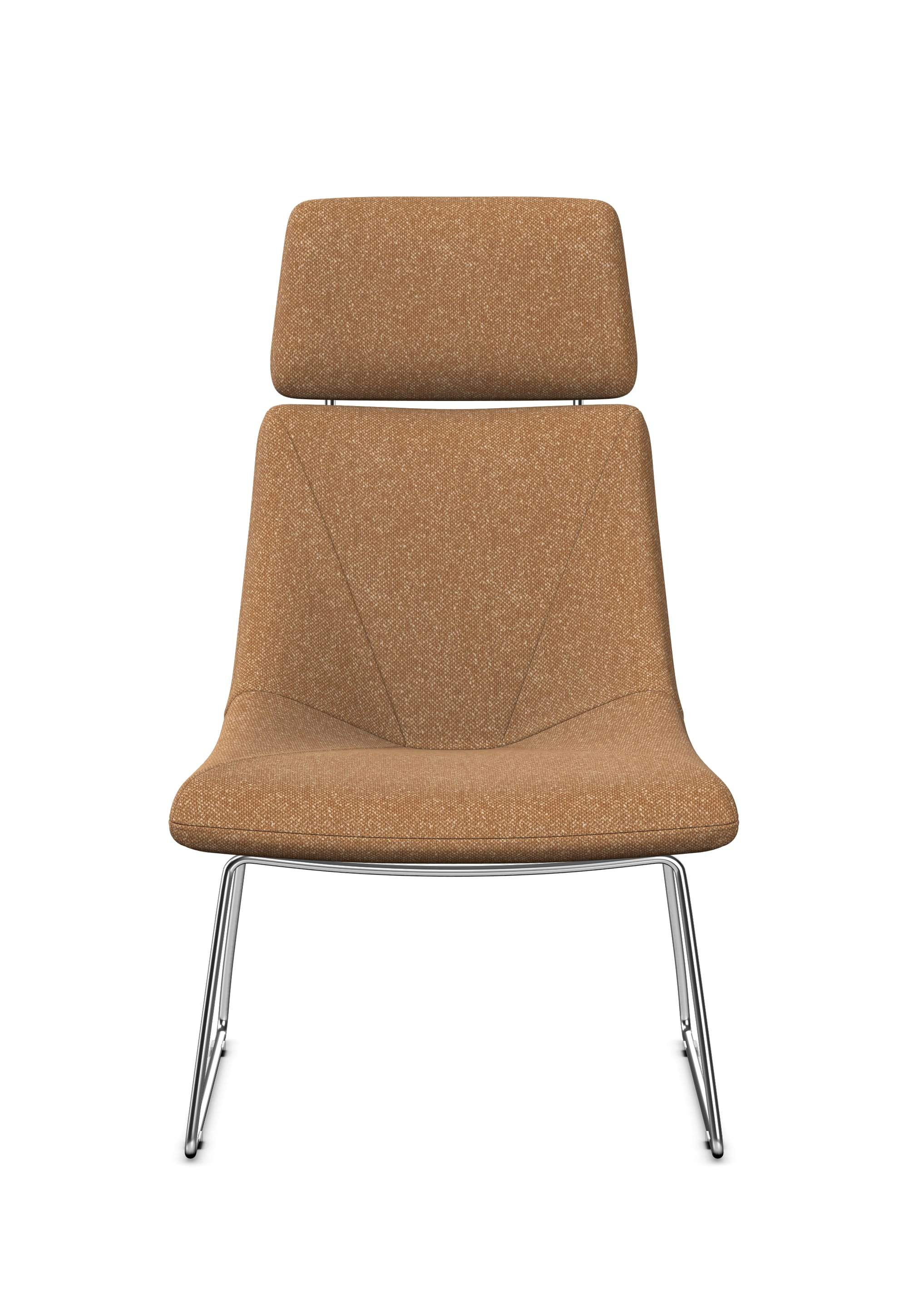 REMI - Large Chair with Headrest, Skid Metal Base