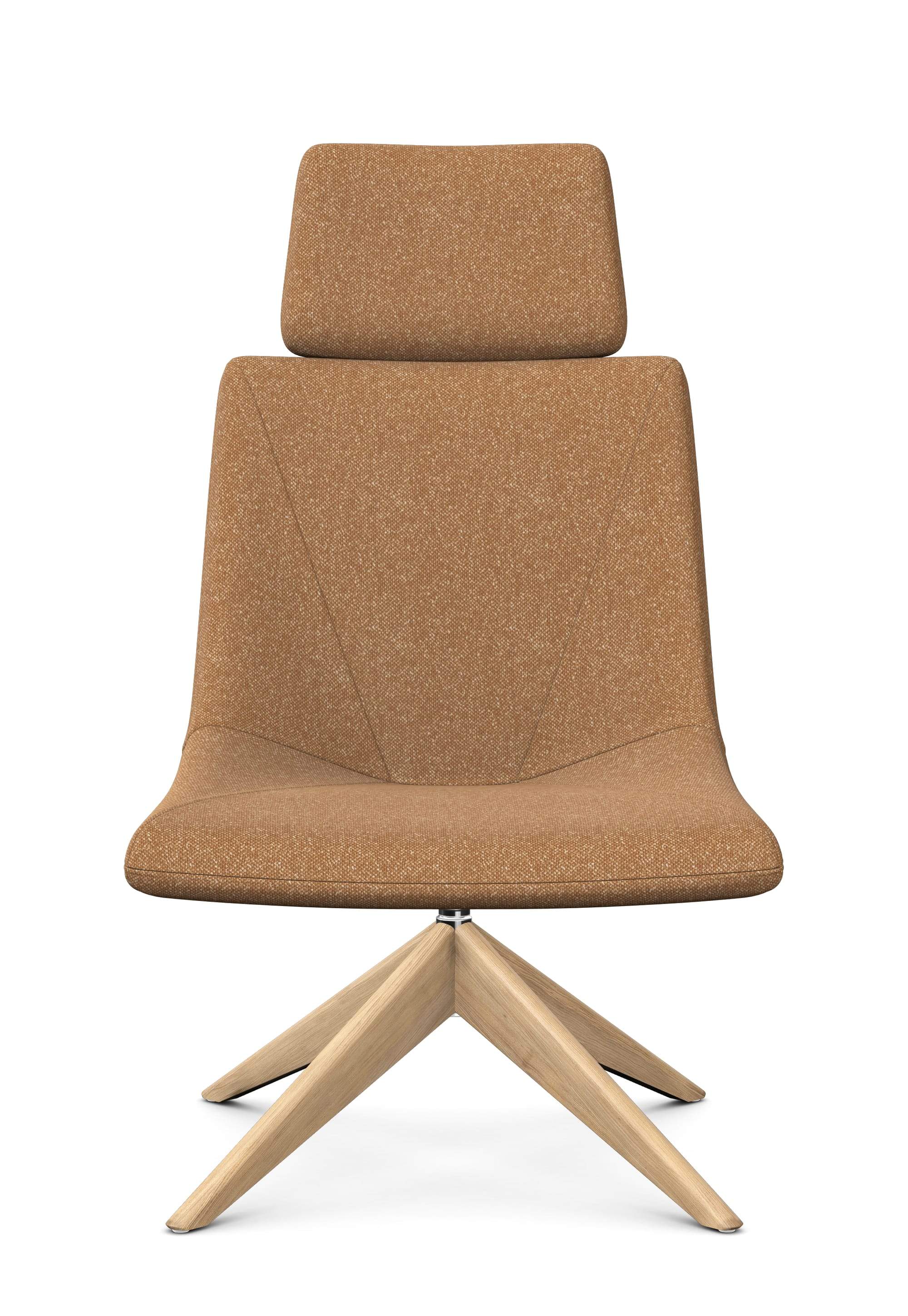 REMI - Extra Large Chair with Headrest, Pyramidal Wooden Base