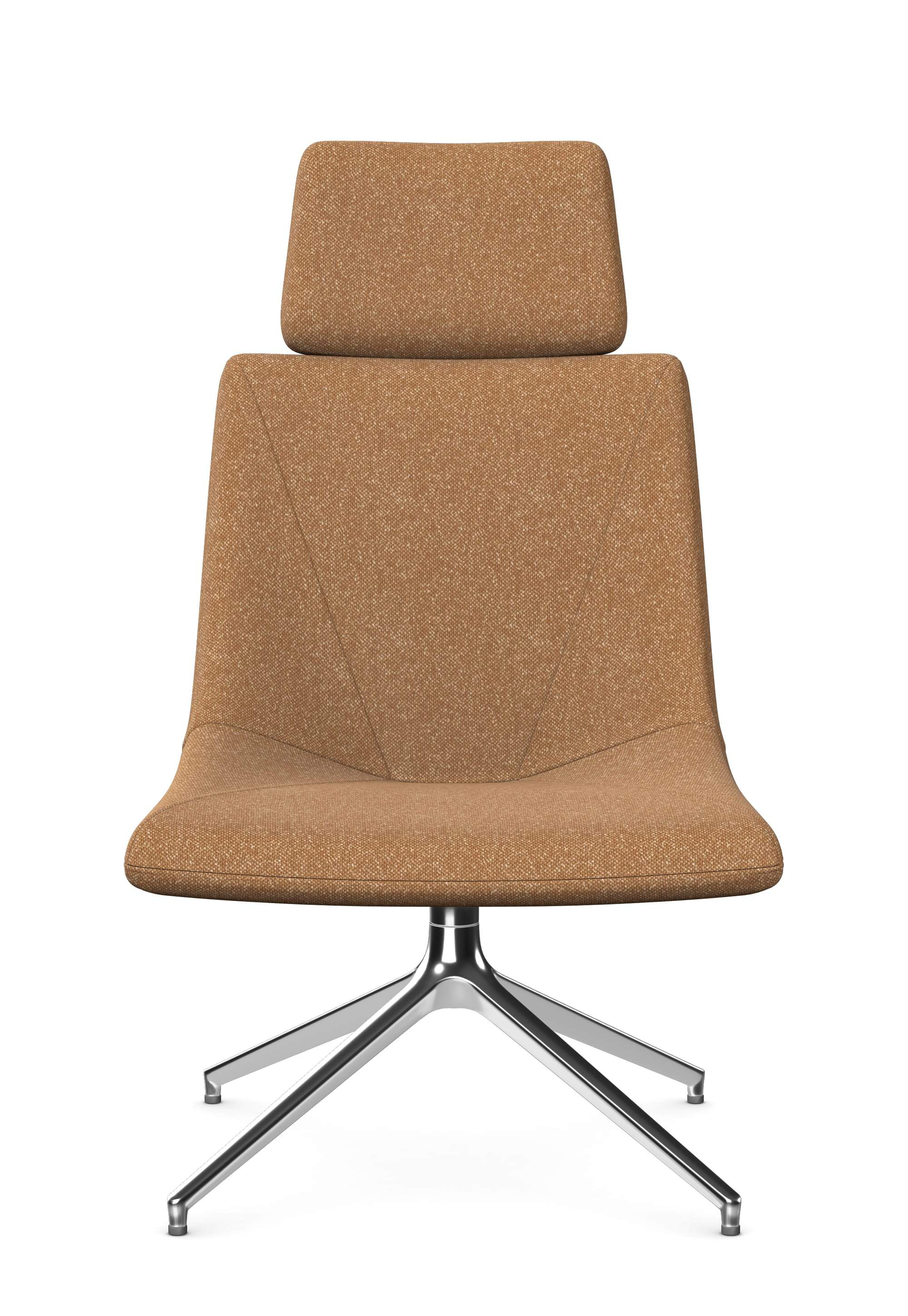 REMI - Extra Large Chair with Headrest, Pyramidal Aluminium Base